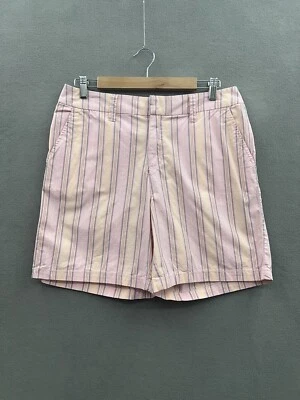 Pantalones cortos Caribbean Joe para mujer con 8 bolsillos a rayas rosas Foto 1 de 4