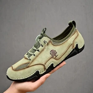 Zapatos de vestir informales de malla transpirable para hombre de cuero sintético suave planos talla 38-46 - Imagen 1 de 24