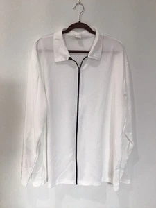 Chaqueta/camisa blanca con cremallera de moda para hombre, XXXL, NUEVA SIN ETIQUETAS... 0494 - Imagen 1 de 4