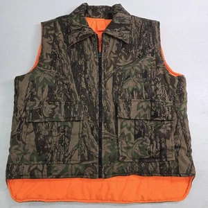 Northwest Territory Rebark Reversible Camo Orange Insulated Hunting Vest Mens L - Picture 1 of 11