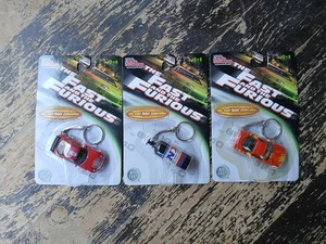 Lot Of 3 Racing Champions Fast & Furious: Mazda RX-7 & Nitrous Bottle KEYCHAINS - Picture 1 of 8