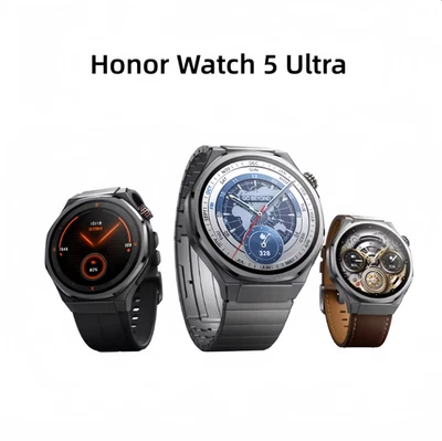 Honor Watch 5 Ultra, Smart Sports Watch, Sapphire Glass, Titanium Case, ECG