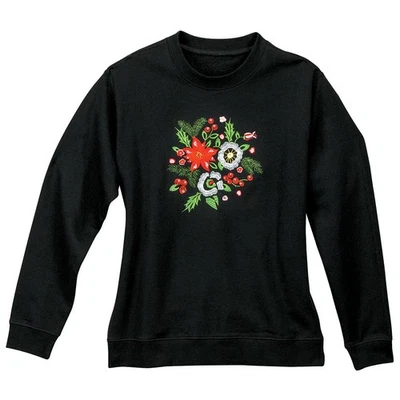 Embroidered Holiday Bouquet Sweatshirt by Sawyer CreekTM - Image 1 of 4