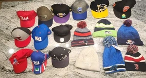 HAT BEANIE BUNDLE 17 TOTAL SPORTS TEAMS NFL NBA NHL MLB NEW VINTAGE NEW ERA 47 - Picture 1 of 7