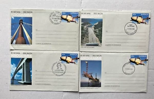 1986/87 50c/53c Australian Aerogrammes "Engineering Structures of Australia" x 2 - Picture 1 of 2