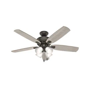 Hunter 52" Amberlin Ceiling Fan w/ 4 LED Lights & Pull Chain Casual Transitional - Picture 1 of 4