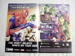 2007 Two Page Color Ad Spider-Man Friend or Foe Video Game - Picture 1 of 1