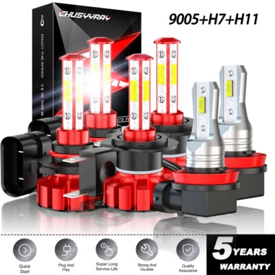 Para Mazda 3 2004 2005 2006 6x 6000K Faro LED Alto/Bajo + Kit Bombilla Antiniebla Foto 1 de 4