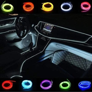 Neon LED Light Glow EL Wire String Strip Rope Tube Decor Car Party + Controller - Picture 1 of 33