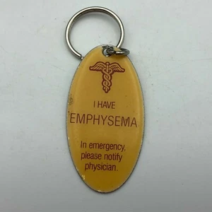 Vintage Schlüsselanhänger I Have Emphysem In Emergency Benachrichtigen Arzt Anhänger S9 - Bild 1 von 12