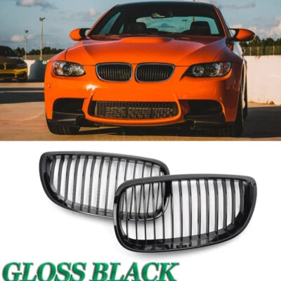 2X Gloss Black Front Bumper Kidney Grille For BMW E92 E93 3 Series Coupe 2006-09 - Изображение 1 из 4