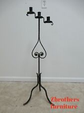 Antique Wrought Iron Filigree Twisted Gothic Candle Stand Candelabra B