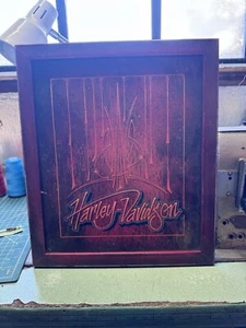 Hand Painted HARLEY DAVIDSON Motorcycle Sign Garage Shop Man Cave Pinstriped Art - Picture 1 of 8