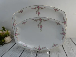 Vintage Heinrich H&Co Bavaria "Rosalinda" Set of Two 14-3/8" and 11" Platters - Picture 1 of 5