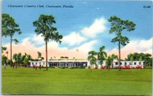 CLEARWATER COUNTRY CLUB Clearwater, Florida FL linen - Postcard - Picture 1 of 2