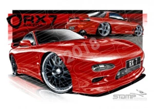 Imports Mazda RX7 GEN 3 RED A2 FRAMED PRINT (S005A) - Picture 1 of 1
