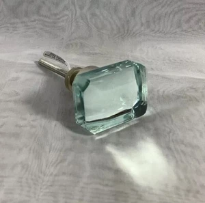 Glamour CRYSTAL GLASS Drawer Cabinet Knob Hardware Pulls Mint Green - Picture 1 of 5