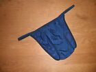 Mens One Size Sexy Navy Blue Ice Nylon Transparent Tanga Briefs Gay Lingerie Uk