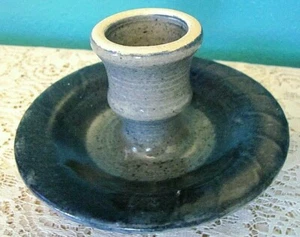 Vintage Stoneware Candle Holder -- Signed by Maker - Picture 1 of 10