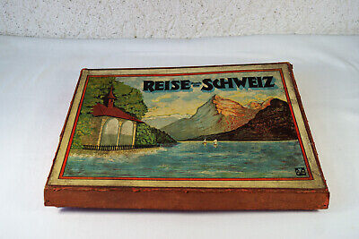  Brettspiel / Würfelspiel Mit Zinnfiguren   Reise Durch Die Schweiz   Um 1920 • 89€