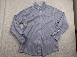 Orvis Mens M 16 Blue Candy Stripe Button Down Shirt Long Sleeve Pleated - Picture 1 of 9
