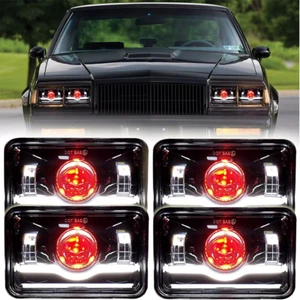 4PCS 4x6" LED Headlights DRL Fit For 1982-1987 Buick Regal Grand National - Bild 1 von 12