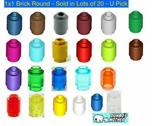 Lego 1x1 Brick Round Tube Column Pick Color Black Gray Trans Blue Yellow NEW X20