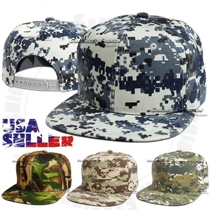 Baseball Cap Army Military Adjustable Snapback Hat Outdoor Flat Bill Men Hats - Picture 1 of 7