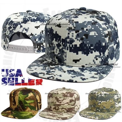 Baseball Cap Army Military Adjustable Snapback Hat Outdoor Flat Bill Men Hats - Image 1 of 3
