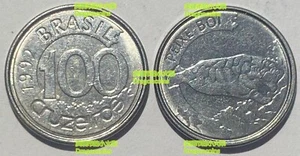 Brazil 100 Cruzeiros 1992 manatee Peixe Boi 18mm stell coin - Picture 1 of 1