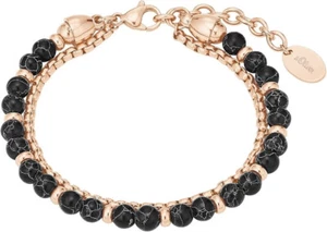 s.Oliver 2026186 Damen Edelstahl Armband Rose / Schwarz Doppelreihig neu - Bild 1 von 1