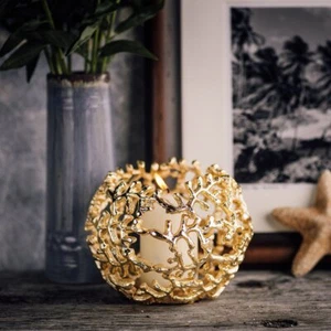 Culinary Concepts Coral Globe Votive Candle Holder Stand - Gold Finish - Picture 1 of 1