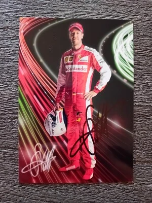 Sebastian Vettel Original Autogrammkarte Ferrari F1 / RAR / HAND SIGNED - Bild 1 von 3