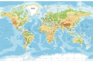 150x100CM WORLD MAP WALL STICKERS POSTERS ART MURALS ROOM OFFICE SCHOOL DECOR - Picture 1 of 10
