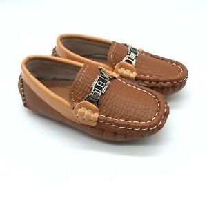 Toddler Boys Loafers Slip On Faux Leather Dress Shoes Brown Size 7