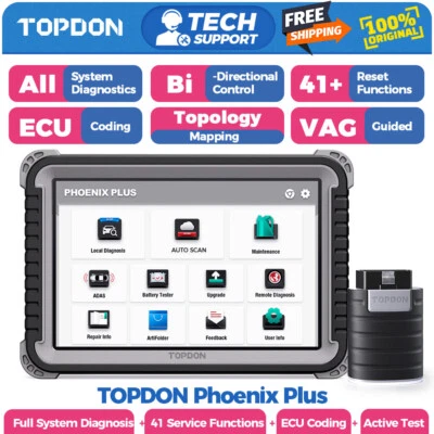 TOPDON Phoenix Plus Car Diagnostic Scanner Bidirectional Active Test TPMS IMMO - image 1 of 4