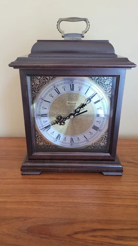 Vintage Rosemont By Gasser & Son Mantel Clock Georgous Wood New Quartz Cover