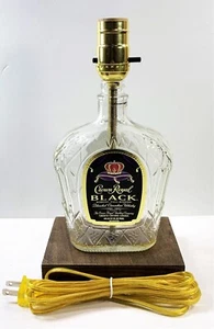 Crown Royal Black Table Desk LAMP Bar Lounge Game Room Liquor Bottle Party Decor - Picture 1 of 5