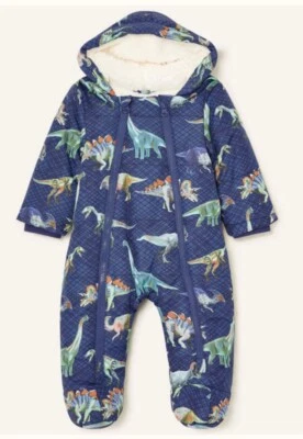 Monsoon Boys Dino Print Pramsuit Age 3-6 Months *BNWT* - Imagem 1 de 3