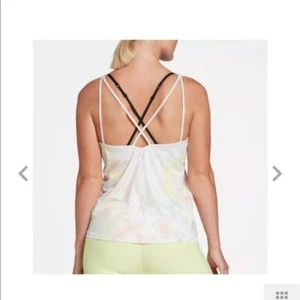 Calia Womens Flow Overlap Mesh Strappy Tank sz M - Picture 1 of 5