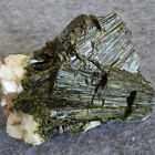 214g Natural rough Green Kyanite Crystal Mineral Spray cluster From Brazil  F51