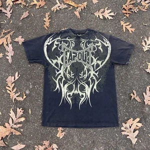 00s Vintage Tapout Black Tee Size M AOP Y2K MMA - Picture 1 of 8