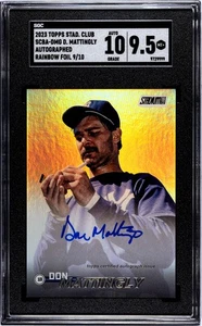 2023 Topps Stadium Club Don Mattingly Auto Rainbow Foil 9/10 - Picture 1 of 2