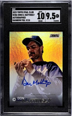 2023 Topps Stadium Club Don Mattingly Auto Rainbow Foil 9/10 - Image 1 of 2