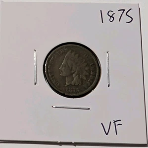 1875-P Philadelphia Indian Head Cent Penny IHC VF Very Fine - Picture 1 of 3