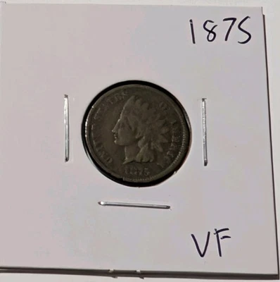 1875-P Philadelphia Indian Head Cent Penny IHC VF Very Fine - Image 1 of 3