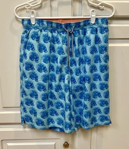 Peter Millar Shorts Adult M Blue Seaside Skull Print Swim Board Trunks Lined Men - Picture 1 of 10