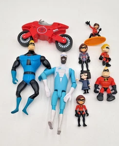 9 Pixar Incredibles Figures. 9 Elasticycle Frozone Dash Elastigirl Edna JAKS - Picture 1 of 11