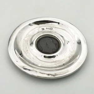EDWARDIAN PENNY COIN PIN DISH STERLING SILVER LONDON 1901 CHARLES BOYTON (III) - Picture 1 of 6