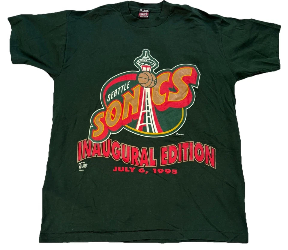 Camiseta de baloncesto Seattle Supersonics NBA vintage/clásica 1995 inaugural XL nueva sin etiquetas Foto 1 de 4